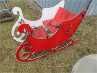 Wooden Christmas sleigh decoration, 4' long