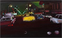 Amber Macias "Night View From Cab" Acrylic Canvas