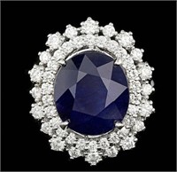 $14,720  10.00 cts Blue Sapphire & Diamond 14k