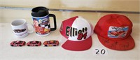 Bill Elliott items including signed hat