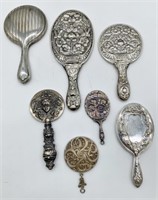 lot of 7 Victorian Style Hand Mirrors