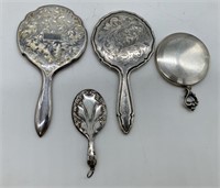 lot of 4 Sterling Silver Hand Mirrors