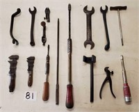 Vintage tools including Ford wrenches