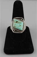 Vintage Men's Navajo Turquoise ring .64ozt