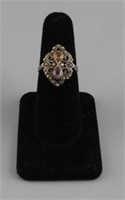 Vintage sterling amethyst & Citrine with marcasite