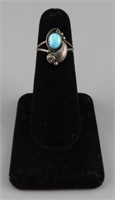 Vintage Navajo Sterling with Turquoise ring .07ozt