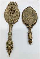 lot of 2 Victorian Style Hand Mirrors