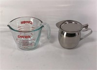 New Pyrex Measuring Cup & Metal Kettle