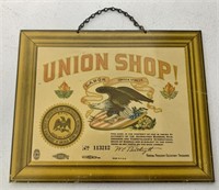 Barbers Hairdressers Int'l Union Shop Tin Sign