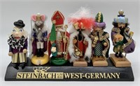 6 Minature Steinbach Nutcrackers on a Stand