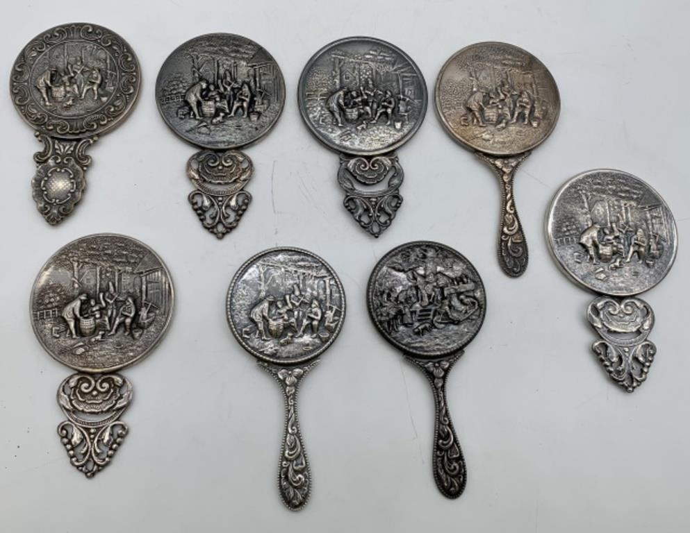 8 Victorian Style Hand Mirrors