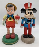 2 Nutcrackers Pinocchio & Mickey Mouse