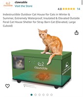 Large Heated Cat House for Outdoor Cats in Winter