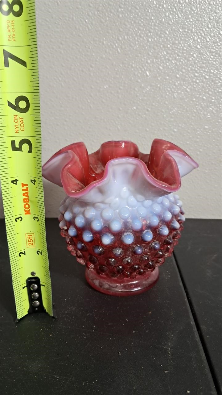 Cranberry Hobnail Vase