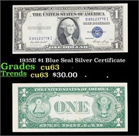 1935E $1 Blue Seal Silver Certificate Grades Selec