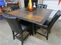 BAR HEIGHT TILE TOP TABLE & 4 CHAIRS