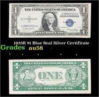 1935E $1 Blue Seal Silver Certificate Grades Choic