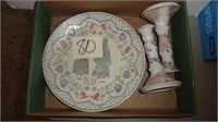 Decorative Plate and Candle Sticks