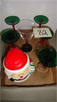Santa Cookie Jar / Plastic Christmas Cocktail