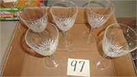 Crystal Diamond Point Pattern Wine Glasses