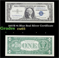 1957B $1 Blue Seal Silver Certificate Grades Gem C