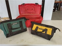 Plastic tool box with misc. Tools