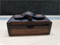 Mini Wooden Turtle Jewelry or Trinket box