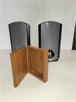 Speakers and wooden box