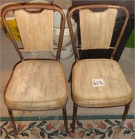 (2) Vintage Metal Framed Chairs