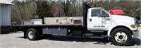 2015 Ford F650 SuperDuty flatbed truck, LOW MILES