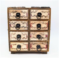 Vintage Decorated Storage Chest with Drawers