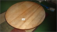 Wood Round Coffee Table on Wheels