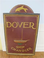 LARGE DOVER SHIP CHANDLER WOODEN SIGN 58X35IN