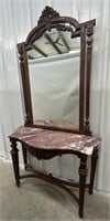 (AJ) Victorian Style Carved Console Table With