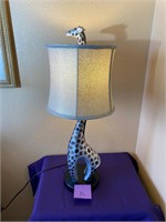 Giraffe lamp with iridescent shade #86