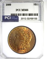 1889 Morgan MS66 LISTS $950
