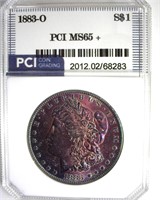 1883-O Morgan PCI MS65+ Purple Toning