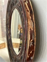 Vintage Large round beveled mirror