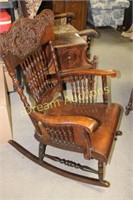 Vintage Wooden Press Back Rocking Chair