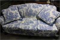 Couch - Wood/Fabric with Wood Detail, 78W