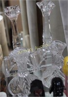CLEAR GLASS CANDLE HOLDERS