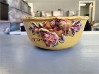 Ceramic Serving Bowl Embossed Flowers Resale $18