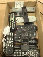 Box of remotes.
