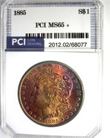 1885 Morgan PCI MS65+ Golden Purple