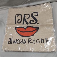 Mrs. Always Right Pillow Cover