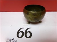 FOOTED BRASS BOWL 3"