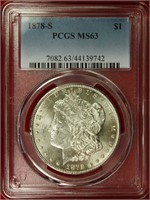 1878-S Morgan Dollar PCGS MS63