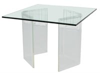 Pace Style Modern Glass and Lucite Dining Table