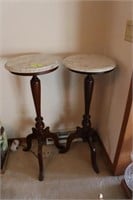 35" Marble Top Plant Stands