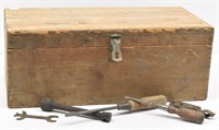 Vintage Wood Box w/ Old Tools